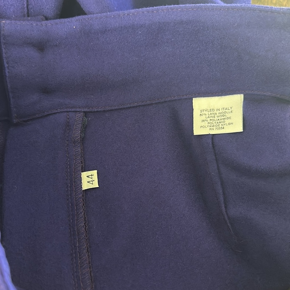 Vintage Benetton wool & poly High-waisted Royal Purple Midi length pencil Skirt - Picture 7 of 7